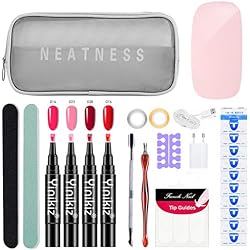 DressLksnf Esmalte de Uñas Semipermanente Lápiz Pintauñas de Un Paso de Gel UV/LED con Gradiente 3 en 1 Base y Top Coat para Nail Art para Manicura y Pedicura para Lámpara y Salón