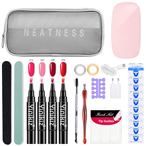 DressLksnf Esmalte de Uñas Semipermanente Lápiz Pintauñas de Un Paso de Gel UV/LED con Gradiente 3 en 1 Base y Top Coat para Nail Art para Manicura y Pedicura para Lámpara y Salón