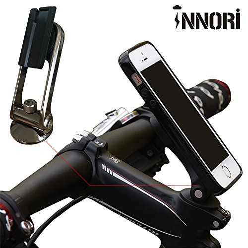 INNORIÂ® Supporto Telefono Bici Universale Supporto Manubrio Bicicletta Adatto Smartphone per Moto/Bici di Alta QualitÃ  Plastica Mount Accessori di Bicicletta Adesivi, per iPhone Samsung ecc. (Nero)