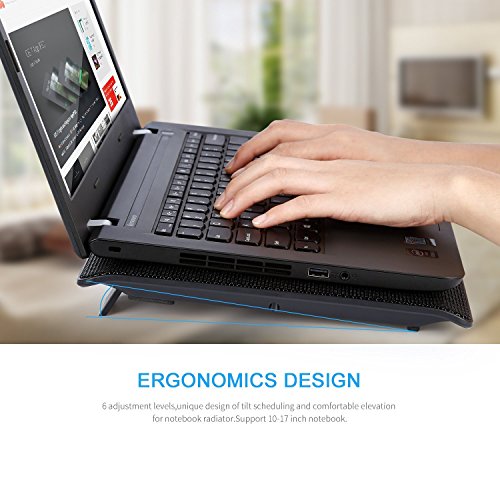 LESHP Laptop Notebook Kühler Cooler 12-16 Zoll Laptop Kühler Notebook Cooler Ständer Kühlpad Kühlmatte mit 6 x Lüfter - 2