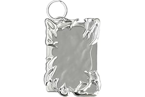 MYHIJU Galvanisieren Kunststoffe Unregelmäßig Rahmen Photocard Holder Keychain Ausweishalter Silber Electroplate Frame ID Card Holder Badge Holder Y2K Ausweishülle Kartenhalter Ausweis Photo Card Holder