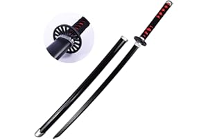 LIUD Samurai Schwert Holz Katana Demon Slayer 104cm Tanjiro Cosplay Katana Schwert Set Halloween Requisiten Waffen Kinder Holzschwert Anime Ninja Schwert Spielzeug Anime Fans (Color : Bare Knife)