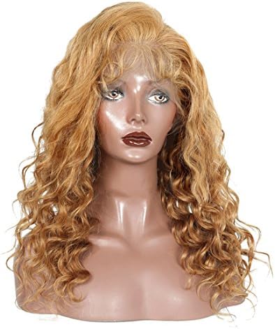 Wellmi 360 Lace Wigs With Baby Hair Pre-plucked For Black Women #27 Dark Blonde Color 360 Lace Frontal Wig Brazilian Human Hair 130% Density 18"
