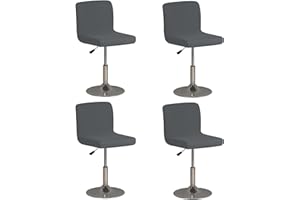 AOSCTELF 4 Pack Bar Stool Covers with Backs, Stretch Washable Bar Stool Chair Covers Square Seat Stool Covers for Swivel Dining Chair Counter Stool Pub Black Furniture Chair- Grey