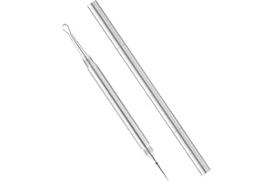 HSLPSM Edelstahl Lanzettennadel Akne, Mitesserentferner Komedonenquetscher, Mitesserentferner MilienöFfner, Pickel Pinzette Mitesser Entferner, Pickelentferner Werkzeug zum Pickel DrüCken