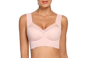 WOWENY Zero Feel Sujetador para Mujer Sujetadores sin Aros sin Costuras Almohadillas no extraíble Bralette Crop Tops elásticos para Chicas en Yoga