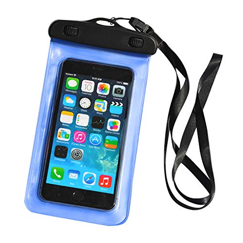 Preisvergleich Produktbild Jamicy® 2PCS wasserdichte Handyhülle, Smartphone Hülle Wasserdicht Cover mit Umhängeband für iPhone X / 8 Plus / 8, Samsung Galaxy S9 / S8 Plus, Note 9 / 8, Moto & mehr (Blau)