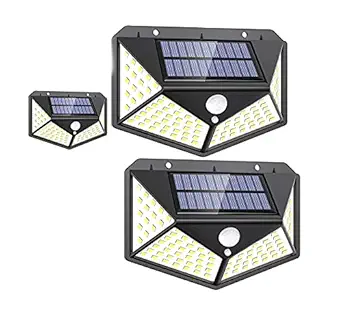 BRITSPEAR Automatic On/Off Waterproof Solar LED Light with Motion Sensor for Garden, Outdoor, Deck Garage Lamp (Pack of 3)