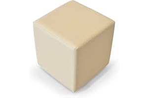moebel-eins KUBUS Sitzwürfel Bandscheibenhocker Sitzhocker Fußhocker in beige 50x45x45 cm, beige