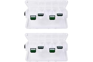 Caja de señuelos de pesca, TOPIND de doble cara Caja de anzuelos de cebo de plástico visible Caja de almacenamiento Caja organizadoraorificio de drenaje Accesorios de pesca (Blanco(2S))