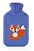 Little Fox Design Lilac Blue Colour Roll Neck Knitted Cover 2 Litre Hot Water Bottle