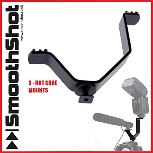 CAMERA DSLR HOT SHOE V-SHAPE MOUNT - 3 MOUNTING POINTS - MOUNT BRACKET FOR LED VIDEO LIGHTS MICROPHONES ACTION CAMERAS DSLR CAMERAS CANON NIKON SONY DSLR