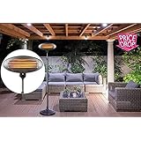 2KW PATIO HEATER GARDEN FREE STANDING ELECTRIC WARMER OUTDOOR QUARTZ 2000W 240V