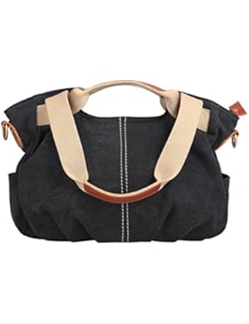 Eshow Damen Canvas Umhängetasche Schultertasche Handtasche Henkeltasche Shopper