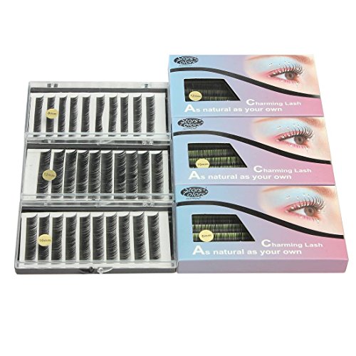 Wimpernverlängerung Set LuckyFine Kuenstliche Wimpern Einzeln Falsche Wimpern Wimpernverlängerung Starterset Augenwimpern Wimpern mit Kleber - 5
