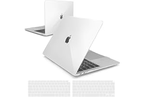 iNeseon Custodia Compatibile con 2021 2020 2019 2018 MacBook Air 13 Retina (A2337 M1/ A2179/ A1932), Cover Rigida Case e Copertura Tastiera per MacBook Air 13 Pollici, Cristallo Trasparente