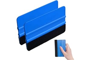Kaliwa Juego de 2 rasquetas de plástico para coche, vinilo suave, herramienta de tintado para ventanas, rasqueta para bordes de fieltro suave (2 unidades)