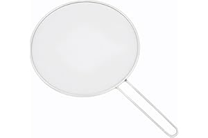 LokoBatii Spritzschutz aus Edelstahl - 20 cm Durchmesser Splatter Guard für Pfannen und Töpfe, fett，langlebig， einfach zu reinigen