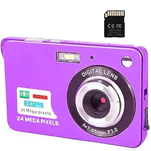 Digital Camera,24 Mega pixels 2.4 Inch HD Camera for Backpacking Rechargeable Mini Camera Students Cameras Pocket Cameras Digital with Zoom Compact Cameras for Photography(32GB SD Card Included)