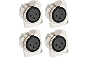 Adam Hall Connectors 7837-4er Set XLR-Einbaubuchse female 3-pol D-Typ silber Einbaukupplung