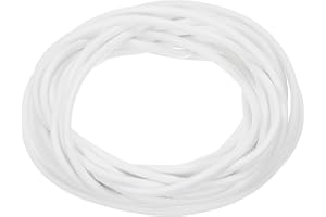 QUARKZMAN Tira de Sellado de Espuma de Silicona, 2.5mm(0.1") de Diámetro, 4 Metros(13.12 Pies) de Largo, Tira de Sellado de Goma Esponja Redonda Sólida, Blanco