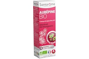 Santarome Bio - Gemmo Aubépine Bio | Complément Alimentaire Anti-Stress | Régule le Rythme Cardiaque - Bourgeon Frais d'Aubépine Bio | Flacon Pipette 30 ml | Made In France | Végan
