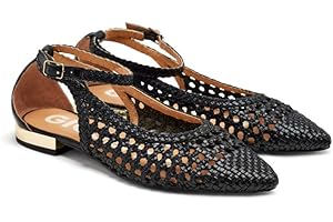 GIOSEPPO Bailarinas Azules Trenzadas DE Punta Fina para Mujer DELL