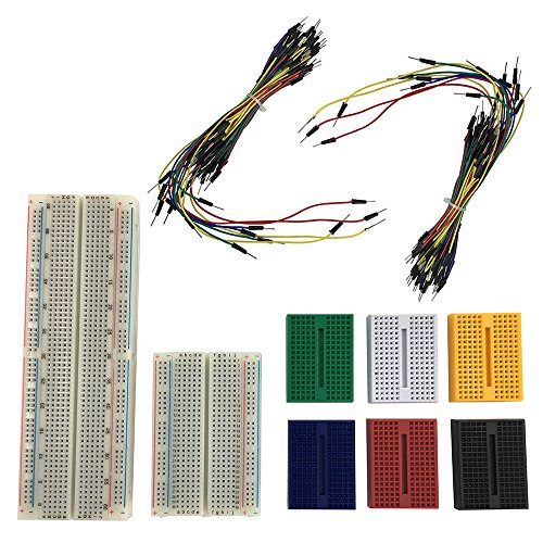 Haiworld 1pcs 830 Verbindungspunkt + 1pcs 400 Verbindungspunkt + 6pcs 170 Verbindungspunkt Experiment Mini lötloser Brotkasten mit Überbrücker-Draht-Kabel für Arduino