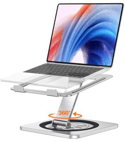 Laptop Stand For Desk, Adjustable Computer Stand With 360° Rotating Base, Ergonomic Laptop Riser For Collaborative Work, Foldabl - 1503