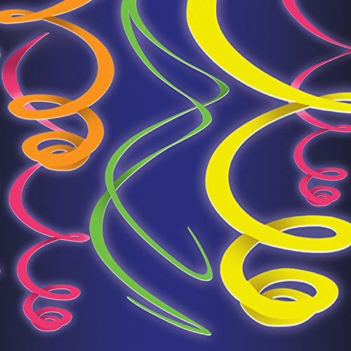 Amscan 67058-90 Swirl Neon Decoration Set