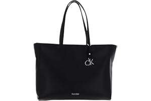 Calvin Klein Donna Borsa Tote Bag Ck Must Shopper Medium con Zip, Nera (Ck Black), Taglia Unica, Nero (Ck Black), Taglia Unica