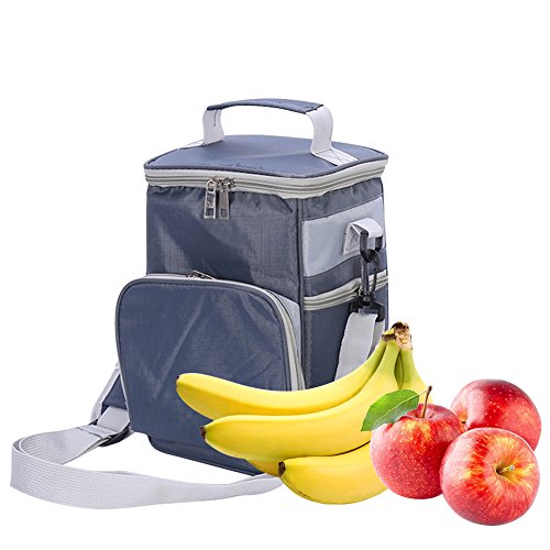 Paramount City - borsa termica isolante, con tracolla, in tessuto Oxford e neoprene, riutilizzabile, per pranzo, picnic, scuola, lavoro, ufficio campeggio e viaggi