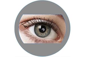 LALIA Sugar Gray: Farbige Jahres Kontaktlinsen ohne Stärke mit Aufbewahrungsbox braun blau grün grau türkis weich als 2er Pack (2 Stück) angenehm zu tragen, perfekt für helle und dunkle Augen