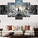 Produktbild HOMOPK 5 Stücke Malerei Modulare Tapete HD Druck Auf Leinwand Wandkunst Wasserdicht Poster Bad Wohnzimmer Wohnkultur Bild Spiele Metro Exodus A,Rahmenlos