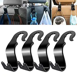 Eastern Eagle 4Pcs Universal Car Vehicle Back Seat Headrest Hanger Storage Hooks with Load Capacity Durable Back Seat Hangers with Easy Install Design Portable Organizer Holder