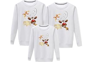PEUIGNAO Pull Noël Famille Pull de Noel Famille Assortis Sweat Noël Pullover Merry Christmas Moche Renne Noel Famille Assorti Mere Fille Mère Fils Homme Drole Ugly Sweatshirt Sweat-Shirt Personnalisé Cerf