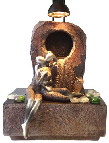 Zimmerbrunnen Feng Shui in Polyresin mit Scheinwerfer Lovers