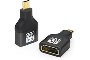 vgggrd 2 Pack Micro HDMI Adapter 8K@60Hz Kupplung Kabel Verbinder HDMI 2.1 ARC HDR10+ Dolby Vision 3D VRR ALLM HDCP, Kompatibel mit 4K 2K 1080P
