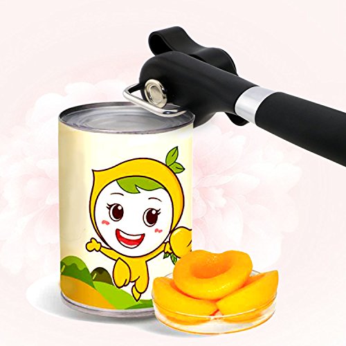 Philonext Dosenöffner, Good Grips Gerundete Ecke Dosenöffner, Restaurant Handbuch Dosenöffner Einmachglas, Edelstahl Ergonomische Anti Slip Dosenöffner, Schwarz  - 5