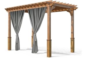 ‎GRAND FILIPPO Grand Filippo Gardine 150x250 cm Grau - Outdoor Vorhang Wetterfest mit ösen - Langlebige und Wetterfeste Sonnenblende - Gardine mit Stahlseil Set - Vorhänge für Aussenbereich