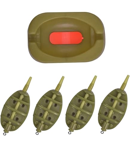 TMC Lot de 10 mangeoires carrées en métal avec émerillons 25 g Pêche à TMC Lot de 10 mangeoires carrées en métal avec émerillons 25 g Pêche à