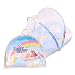 0-2 Years Baby Bed Mosquito Net, Portable Folding Travel Crib Bed Canopy Tent With Pillow,Mosquito Protection Breathable Cotton Baby Tent Beach Play Tent Mosquito Protection (Blue)
