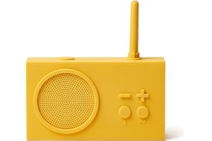Lexon TYKHO 3 Tragbarer Bluetooth Lautsprecher mit FM Radio, Wasserdicht und Wiederaufladbarer Akku - gelb