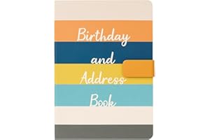 Sixstore A5 - Libro per indirizzi e compleanno, in tessuto satinato, motivo floreale, chiusura magnetica, 21 x 15 cm, a strisce acquerellabili,Morbida copertura imbottita Address & Birthday Book