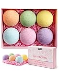 Bombes de Bain Coffret Cadeau Anjou 6 x 115g, Boules Effervescentes pour Femmes, Jeunes filles, Anniversaires, Fêtes, etc