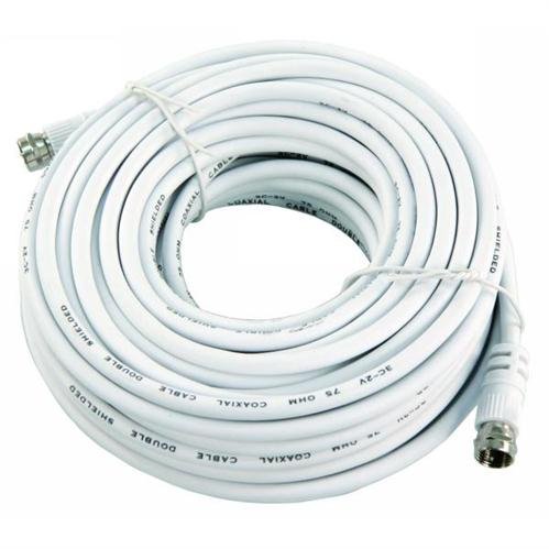 Preisvergleich Produktbild SAT-Kabel, 15m, weiß, F-Stecker > F-Stecker