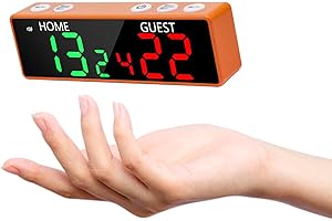 Ousmile Mini Digital Scoreboard - Portable Tabletop Scoreboard for Games, Wireless Battery Powered Magnetic Electronic Scoreboard with Buzzer, Score Keeper for Ping Pong/Cornhole/Basketball