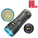 Produktbild LED Taktische Taschenlampe, Ulanda Superhelle 15000 Lumen 15x XM-L T6 LED Fackel Licht, Fokus einstellbare LED Camping Handlampe mit 3 Licht-Modi Digital Anzeige, Wasserdicht Jagd Taschenlampen (mit 4x 18650 Batterie-Blau)