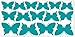 wallfactory - wall decal - 15 great Butterflies (S2XS) in turquoise