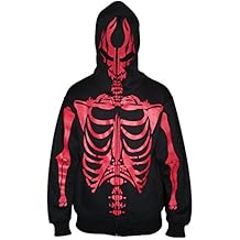 felpa scheletro con cappuccio bambino